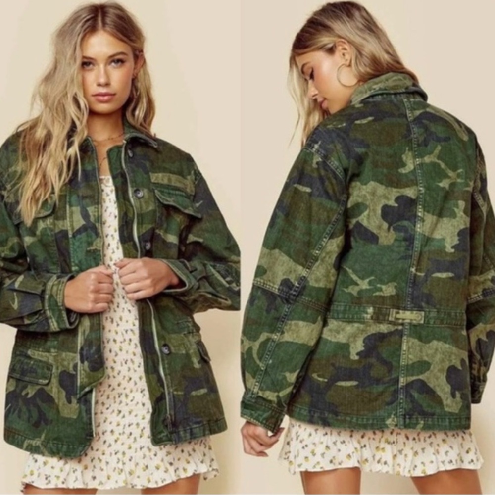 EUC Free People Sieze the Day camo jacket